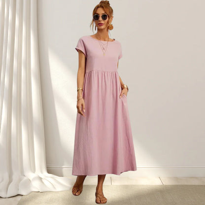 JENNY - Vestito Lungo in Cotone Misto Lino