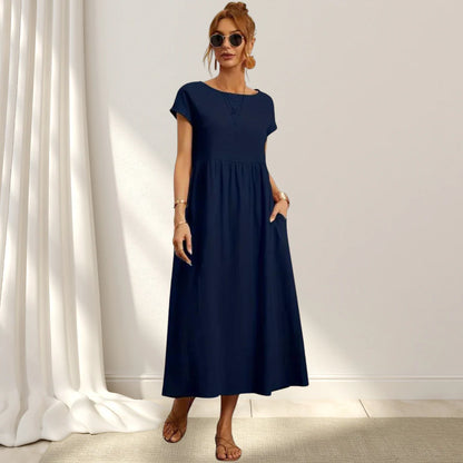 JENNY - Vestito Lungo in Cotone Misto Lino