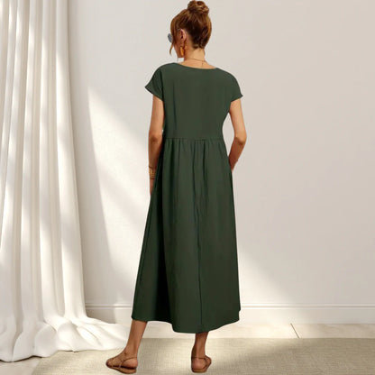 JENNY - Vestito Lungo in Cotone Misto Lino