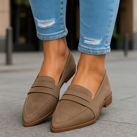 Mocassino Traspirante in Camoscio da Donna