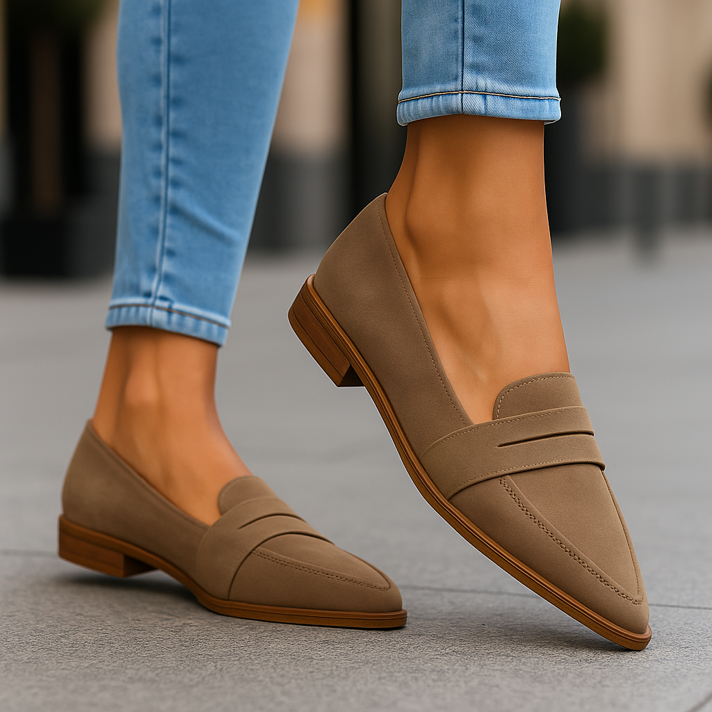 Mocassino Traspirante in Camoscio da Donna