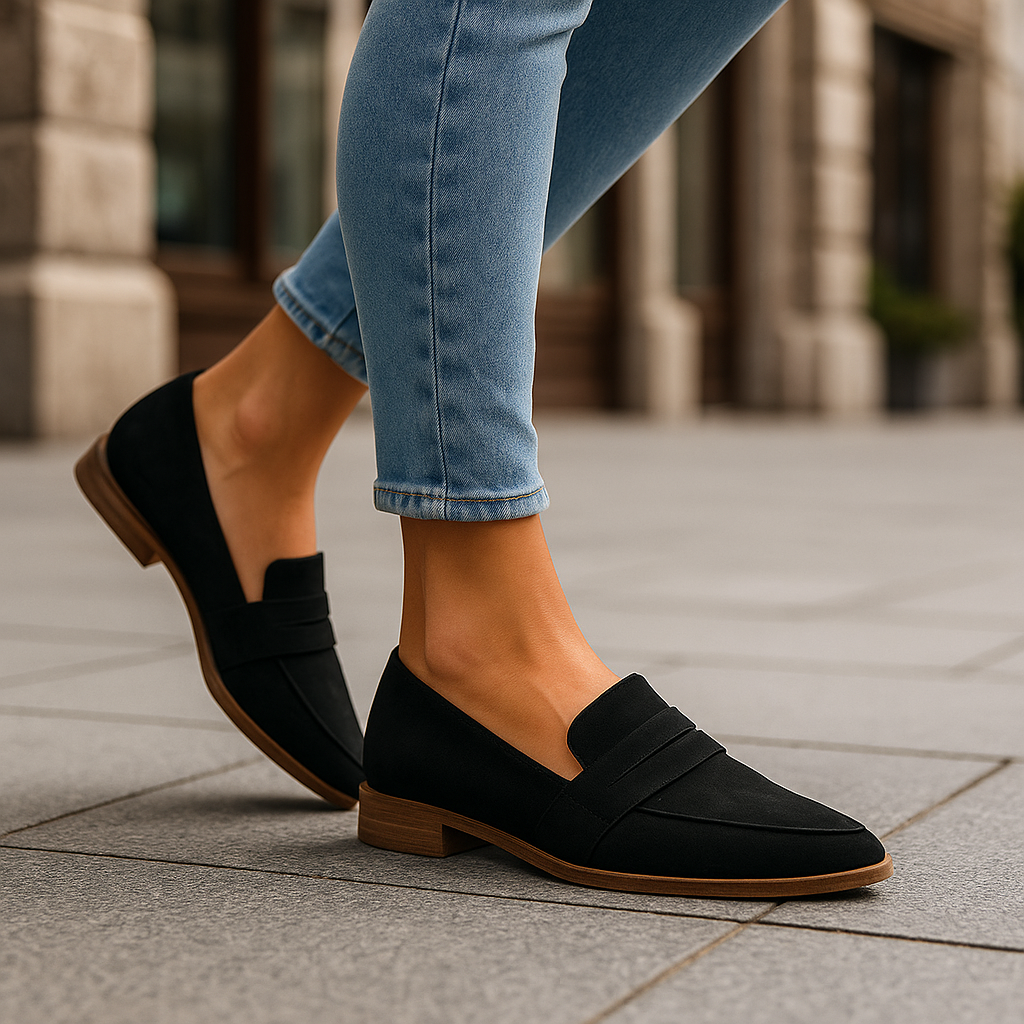 Mocassino Traspirante in Camoscio da Donna